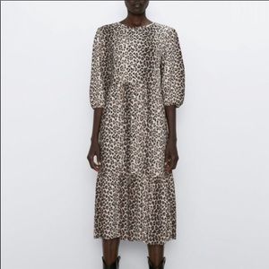 Zara cheetah print midi dress